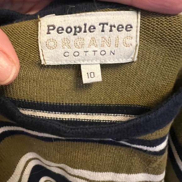 People Tree Dionne Organic Cotton Striped Long Sleeve Sweater Dress Size 10 - Picture 7 of 9